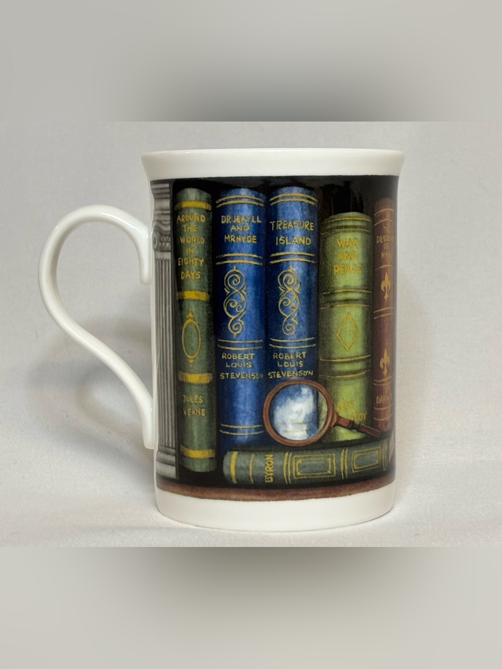 Vtg Crown Victorian Staffordshire England Library Book Mug Fine Bone China